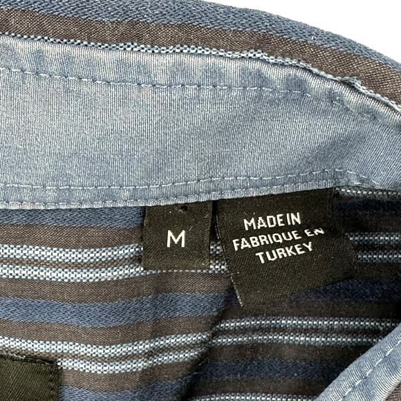 Hugo Boss Shirt Mens Medium Blue Stripe Button Up Regular Fit 100% Cotton Office - Picture 4 of 8